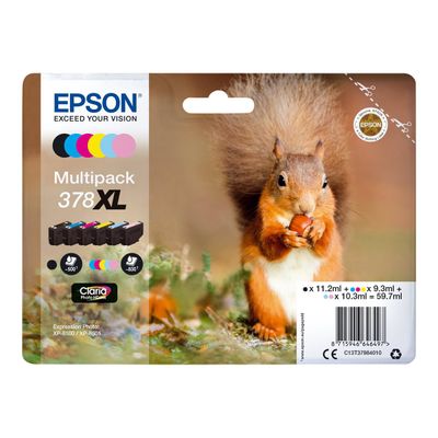 Epson 378XL Ecureuil - pack de 6 - noir, cyan, magenta, jaune, magenta clair, cyan clair - cartouche d'encre originale