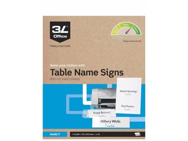 Bordskilt Simple 63x210mm,10stk - - (10 stk. hver)