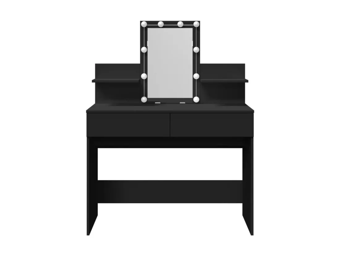 Coiffeuse avec LED noir 100x40x130 cm