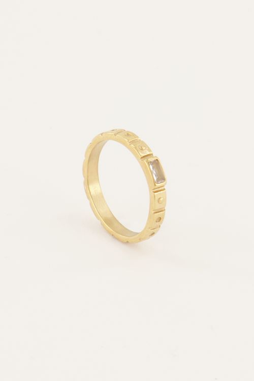 Vintage ring transparante rechthoek