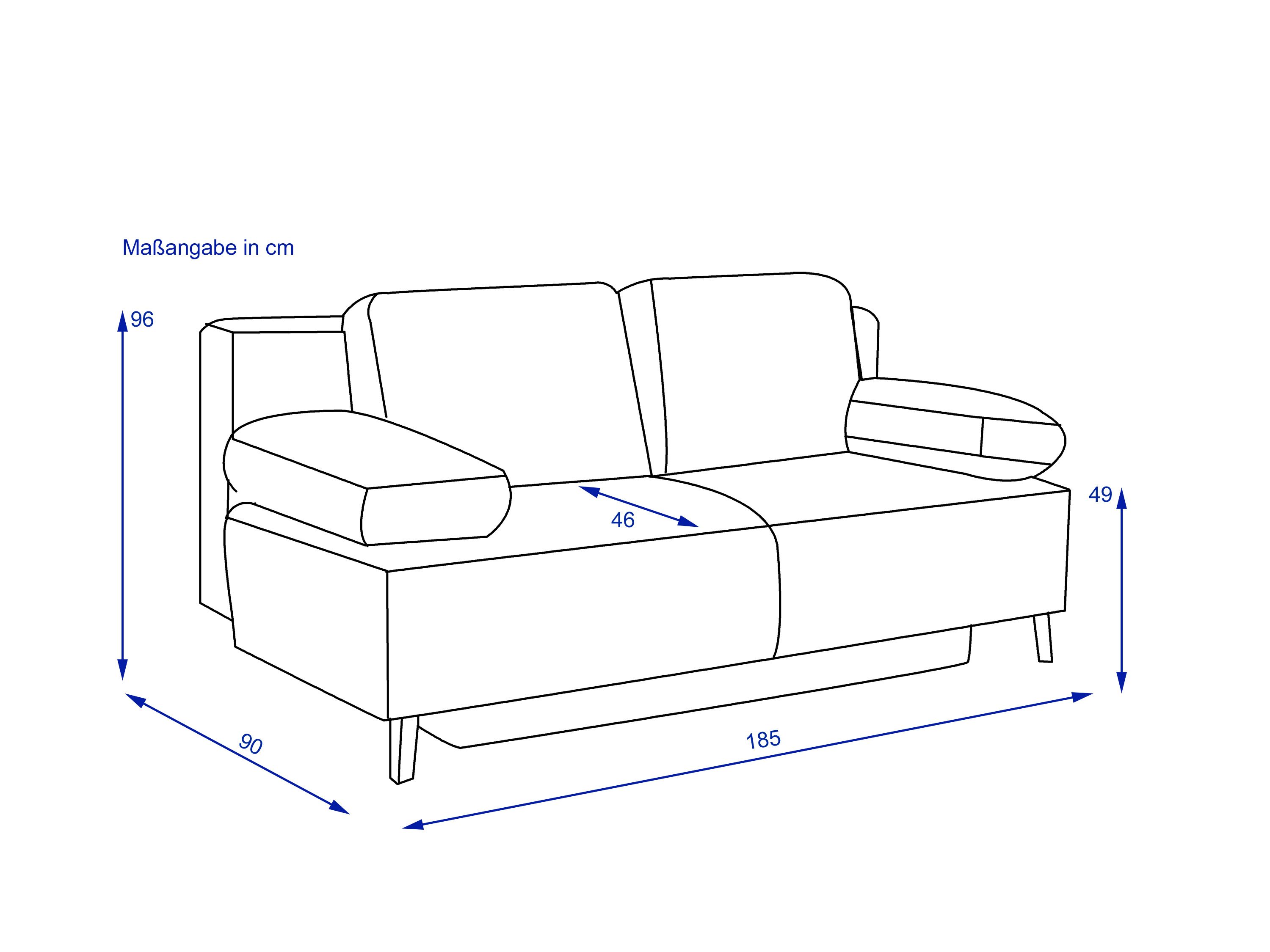 Schlafsofa Elastoform RAMINA Chrom petrol Kord