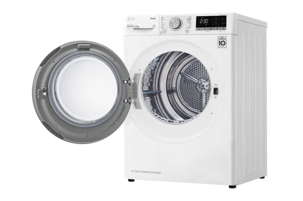 LG RH10V9AV4W, Fritstående, Front-læsning, Varmepumpe, Hvid, Dreje, Berøring, Luxury white