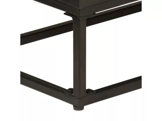 Buffet noir 55x30x76 cm bois massif de manguier et fer