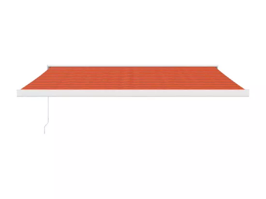 Auvent rétractable orange et marron 4x3 m tissu et aluminium