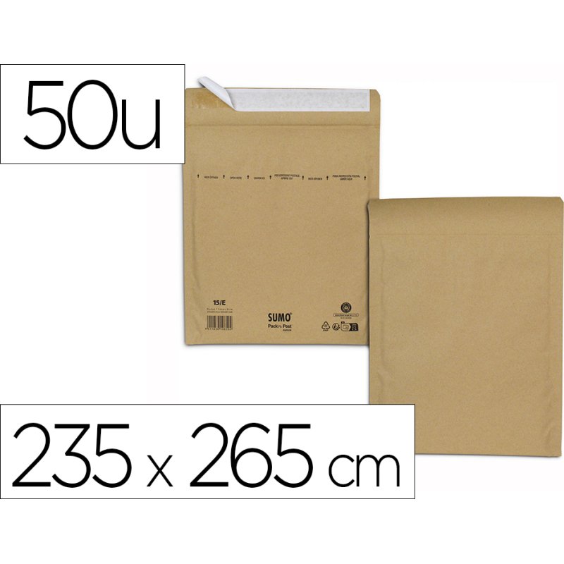 Pochette kraft sumo e auto-adh sive 235x265 mm      boite de 50 unites