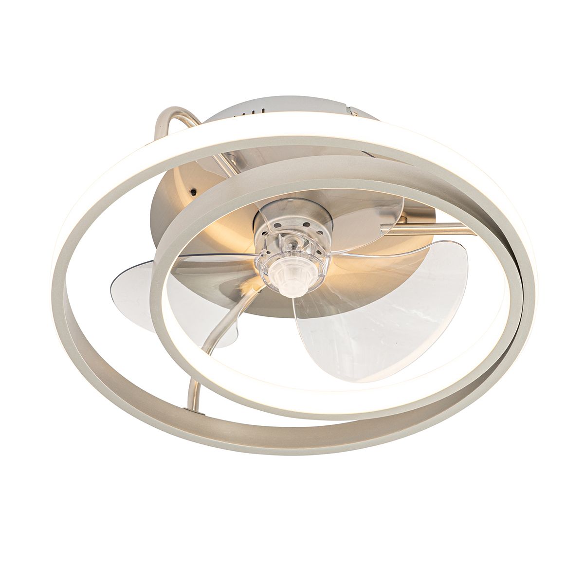 Plafondventilator staal 46.5cm incl. LED met afstandsbediening - Kees