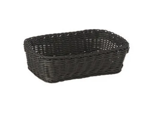 Brødkurv 26.5x19xH7 cm Rektangulær Kraftig flet PP Sort,48 stk/krt