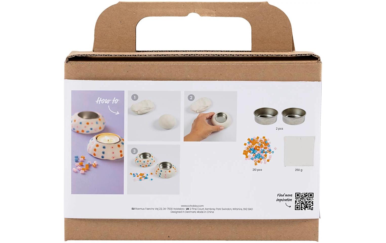 Bastelset Modellieren Teelichthalter MehrfarbigMini Kreativ Set