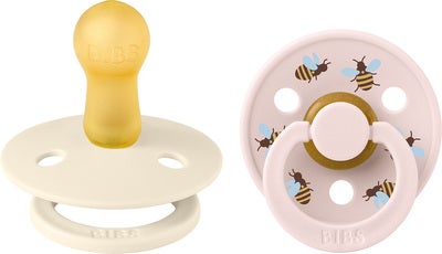 BIBS Studio Colour Bumblebee Smokk 2-Pakk Lateks Str 2, Ivory