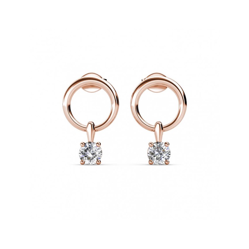 Boucles d'oreilles Octavia - Or Rosé et Cristal