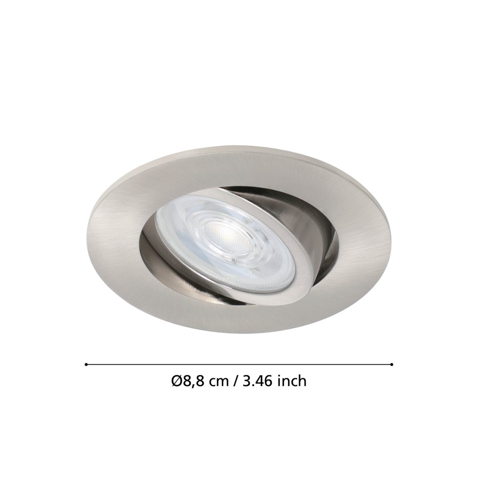 EGLO - Saliceto-Z indbygning børstet stål Ø8,8 - RGB + TW - Zigbee, Bluetooth