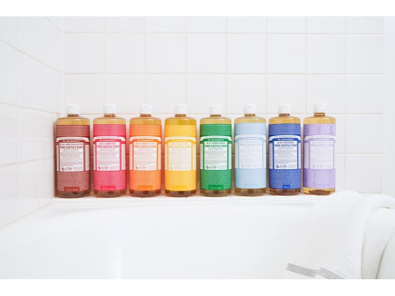 Dr.Bronner's Flüssigseife Lavendel 18-In-1 Nachfüllpack 945 Natürliche Fair Trade Pflegeseife mit biologischen Ölen und beruhigendem Lavendelduft