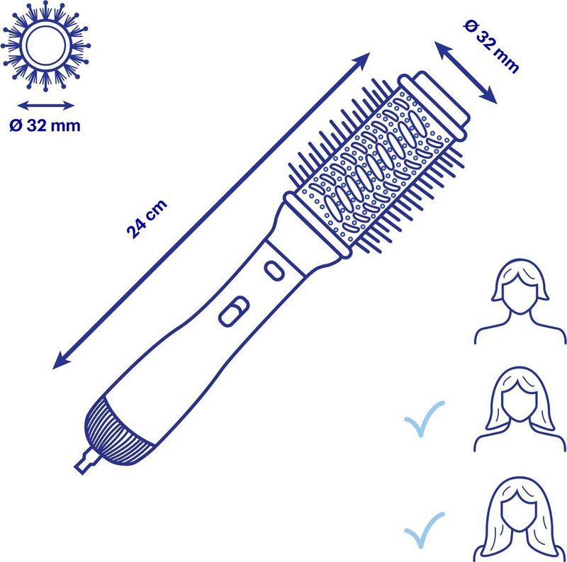Babyliss Pro Warme Lucht Borstel Zwart 700W 32 mm