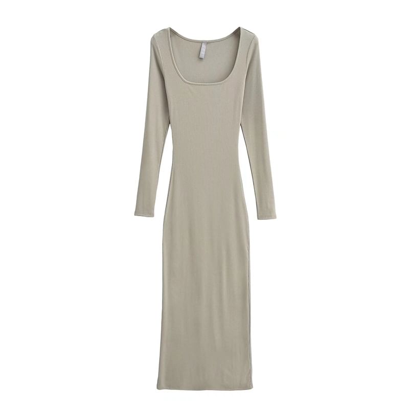 Bazer - Maxi-jurk met lange mouwen en ronde hals