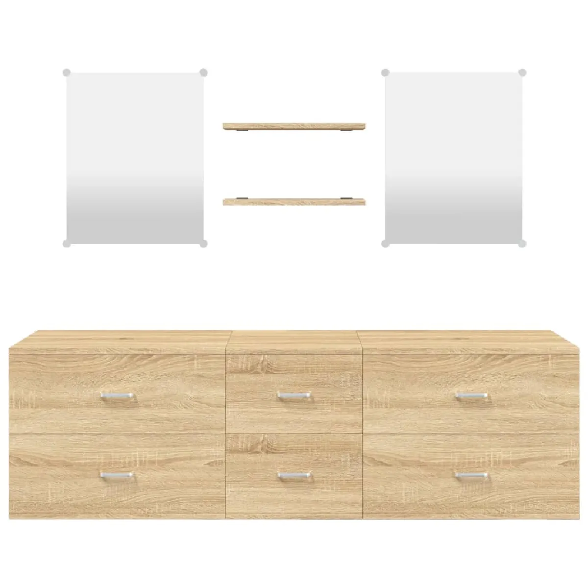 VidaXL Ensemble Salle de Bain 5 Pièces Chêne