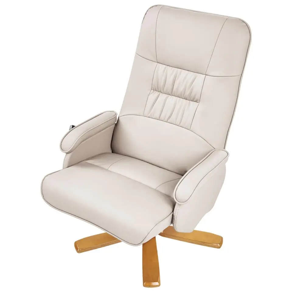RELAXPRO - Relaxfauteuil met voetenbank - Lichtbeige - Kunstleer