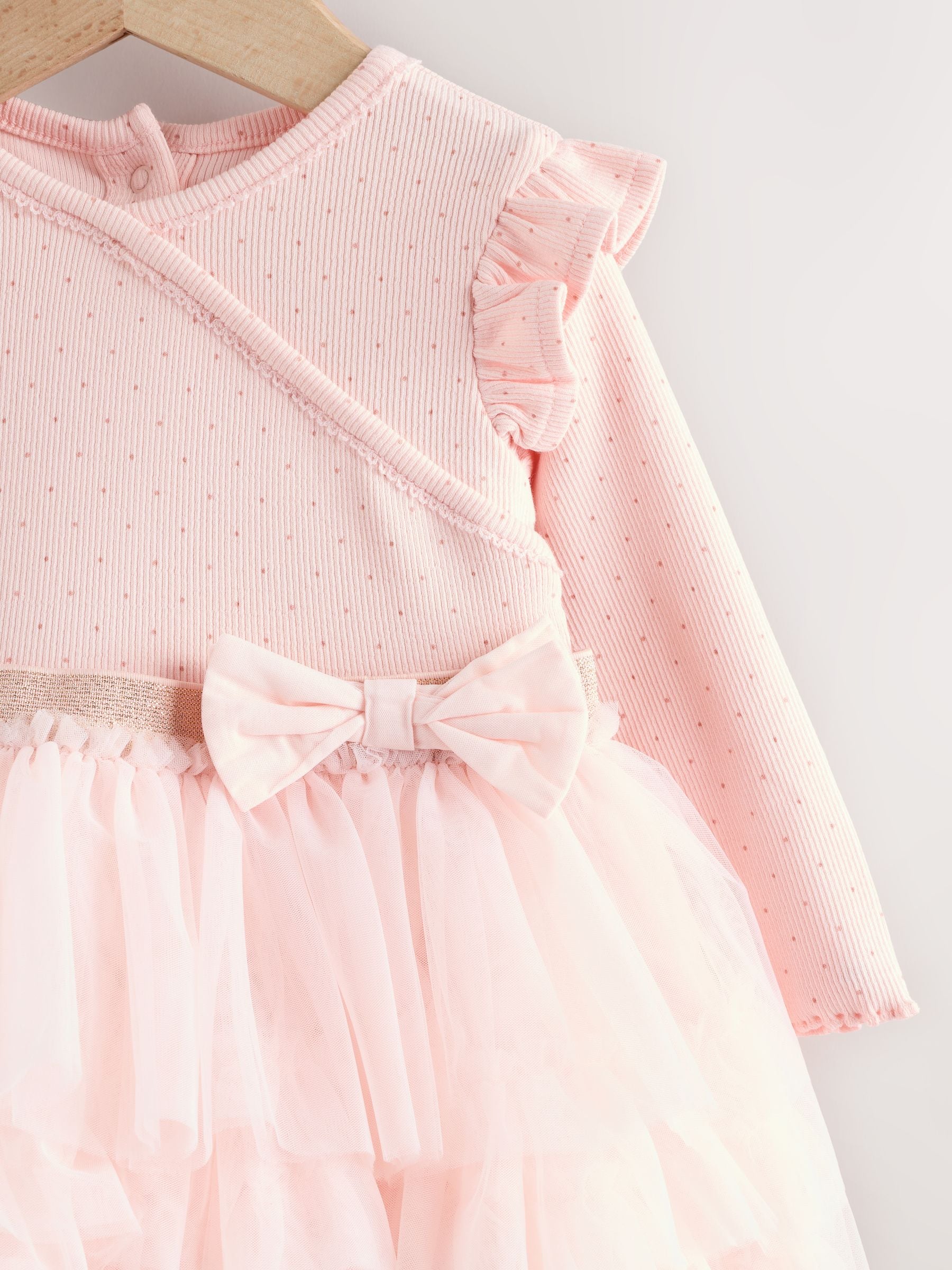 Roze - Babyjurk met lange mouwen en tutu (0mnd-2jr)