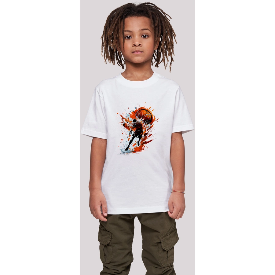 F4NT4STIC T-Shirt Basketball Splash Sport  UNISEX weiß