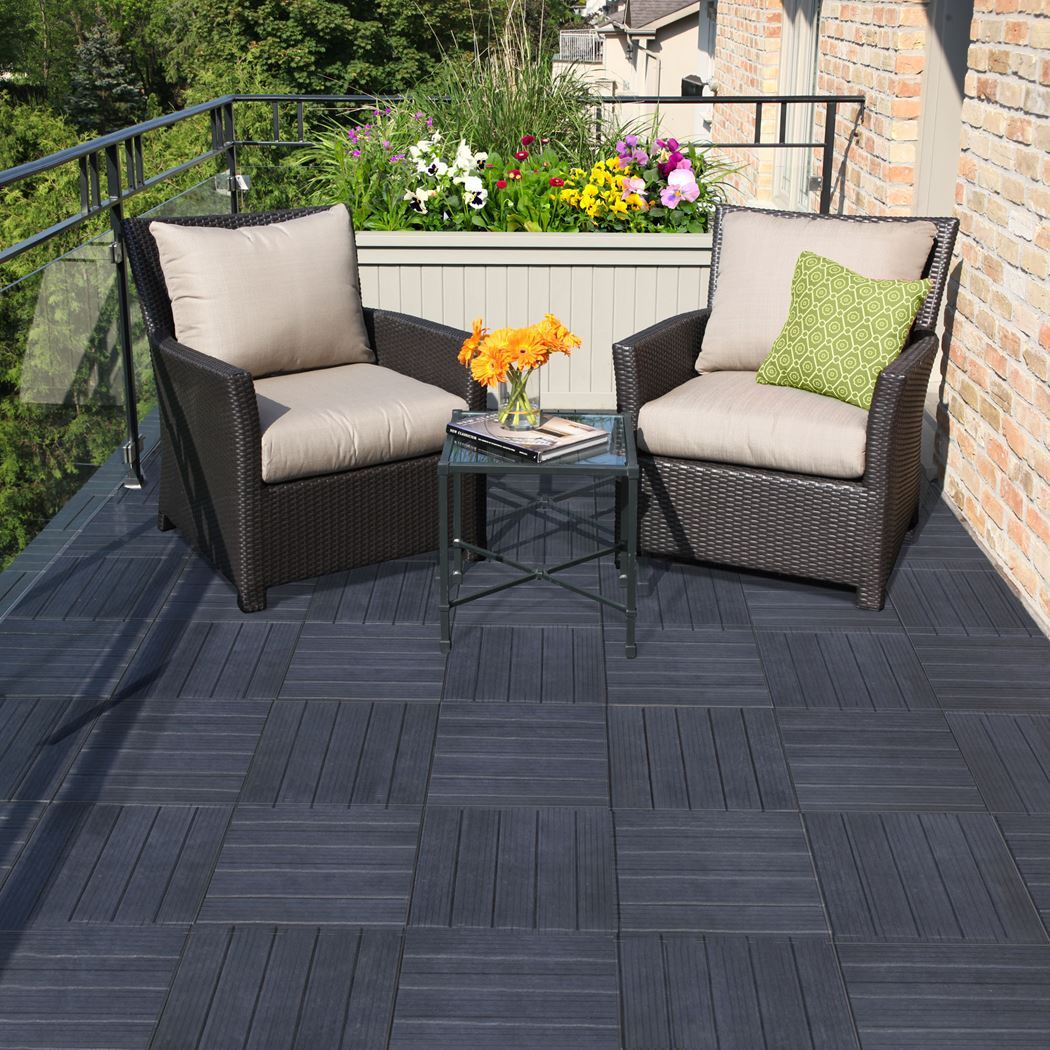 Multy Home vlondertegel zwart 30 x 30 x 1,5 cm 6 stuks