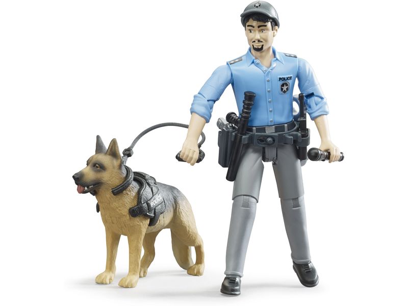Bruder Spielwaren Spielzeugfigur Polizist mit Hund Spielzeugfigur