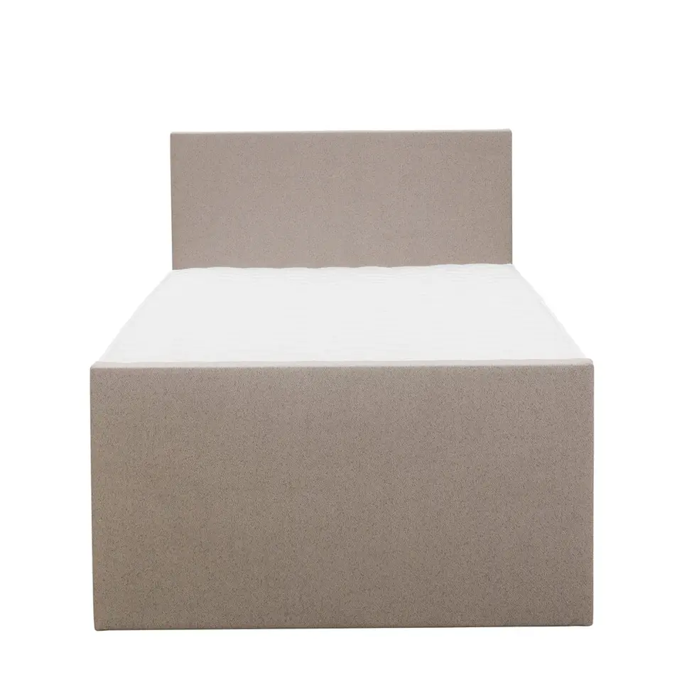 Boxspring met voetbord Liv egaal - beige - 120x200 cm - ronde poot