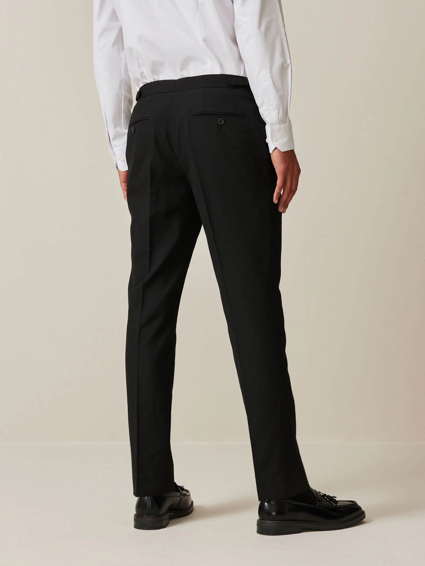Zwart - Pantalon met zijverstelling en slim fit