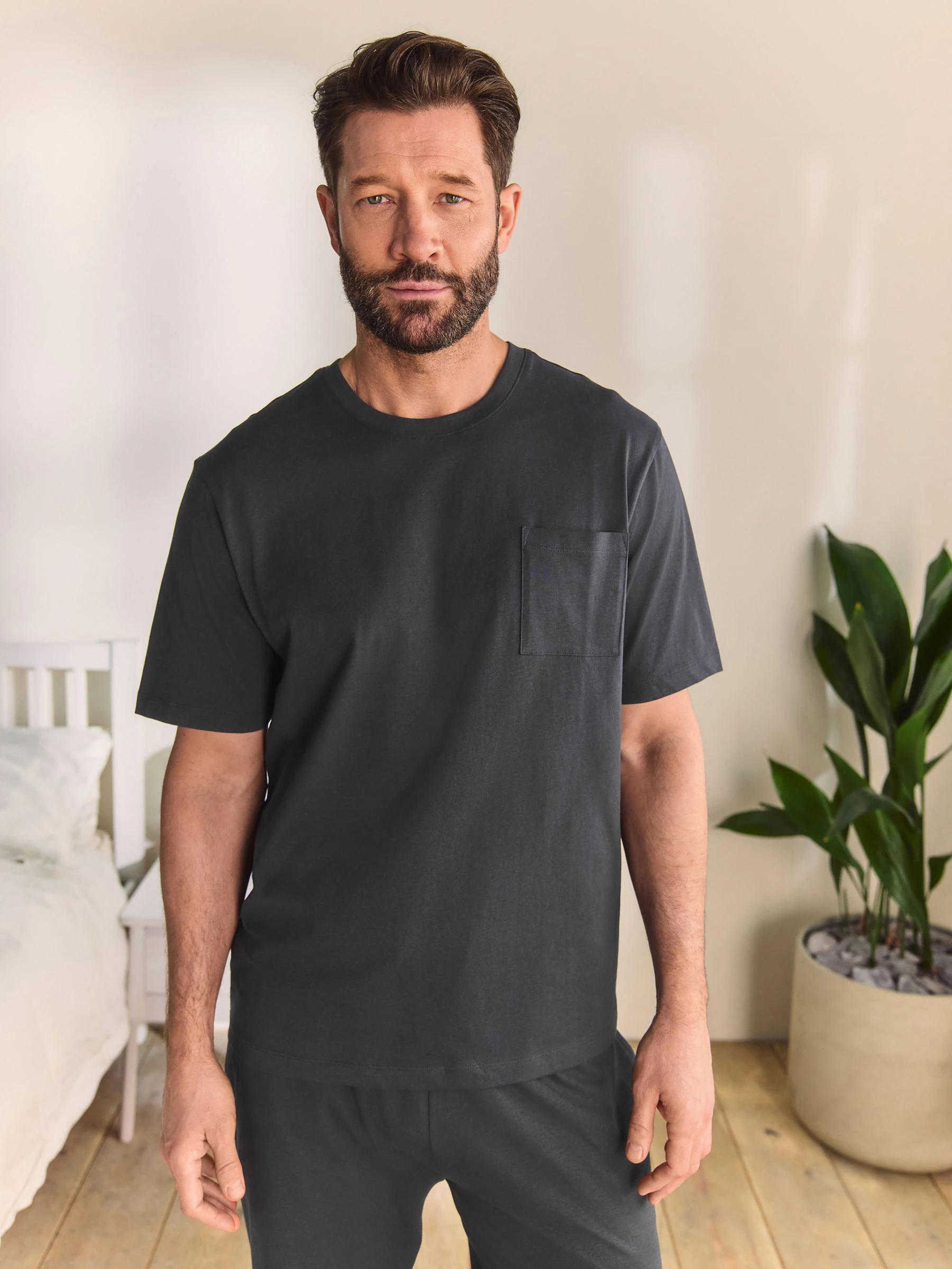 Leisteen grijs - Lange jersey pyjama