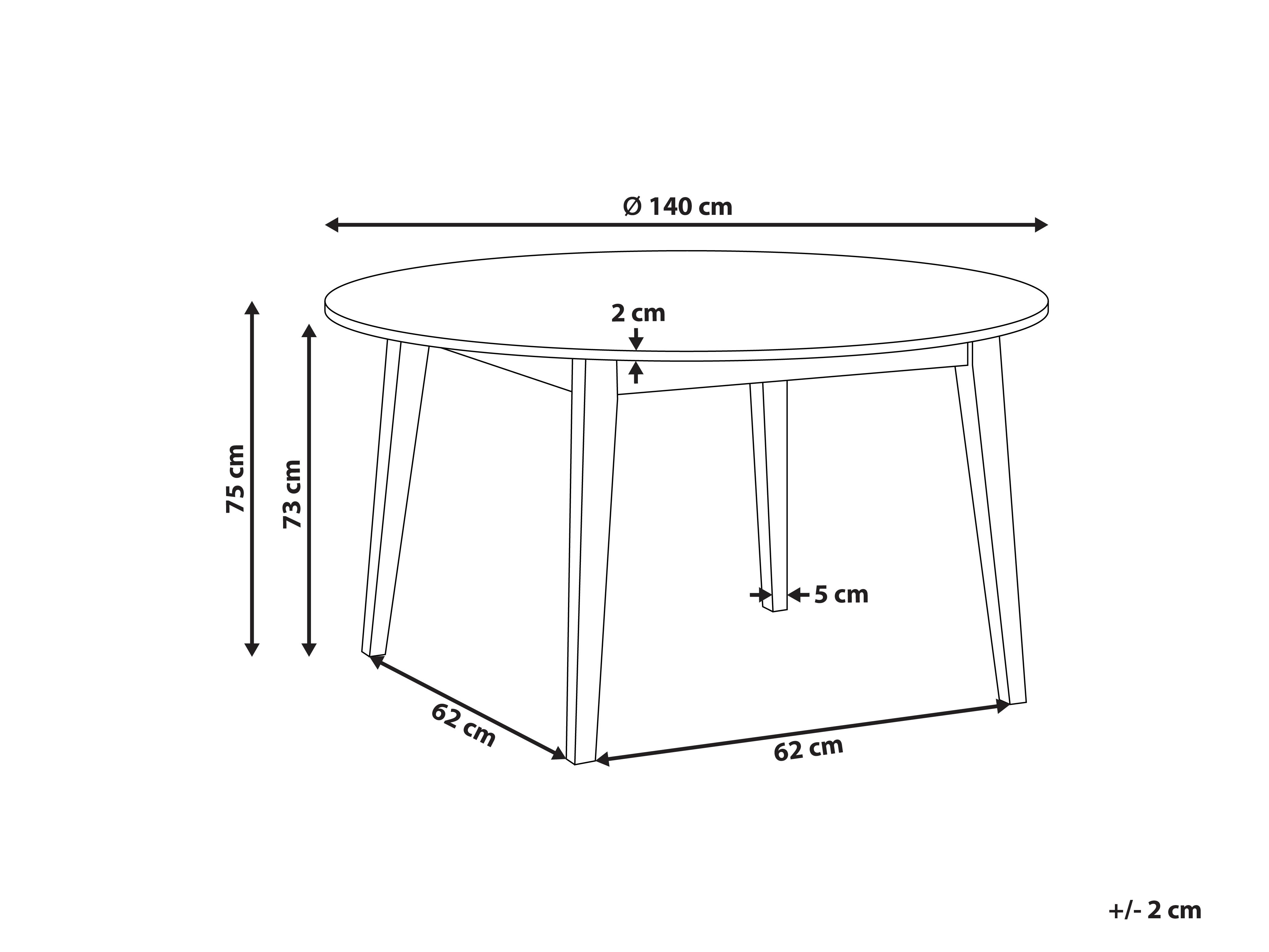 Eettafel HUNTLEY Donker eikenhout 140 cm 140 cm