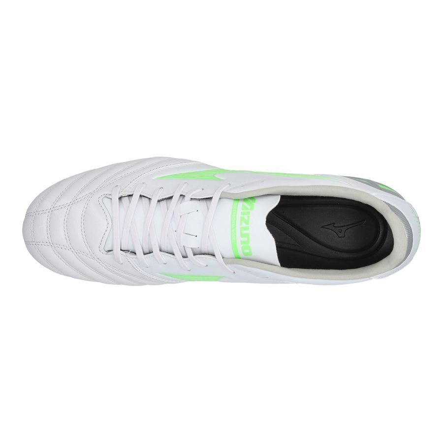 Mizuno Morelia Neo IV Pro AG Frontier - Blanc/Vert Néon/Cool Gray