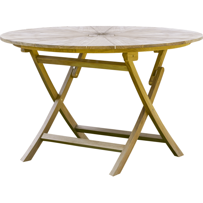 Table de jardin Andria en teck massif, pliable Ø 120 cm