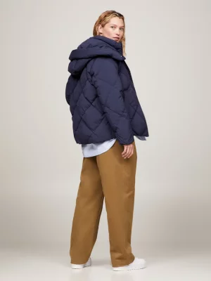 Jaqueta puffer com acolchoamento em losangos