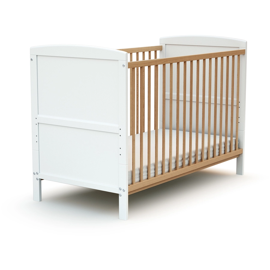 AT4 Babybett ESSENTIAL Buche weiß mit Buche 60 x 120 cm