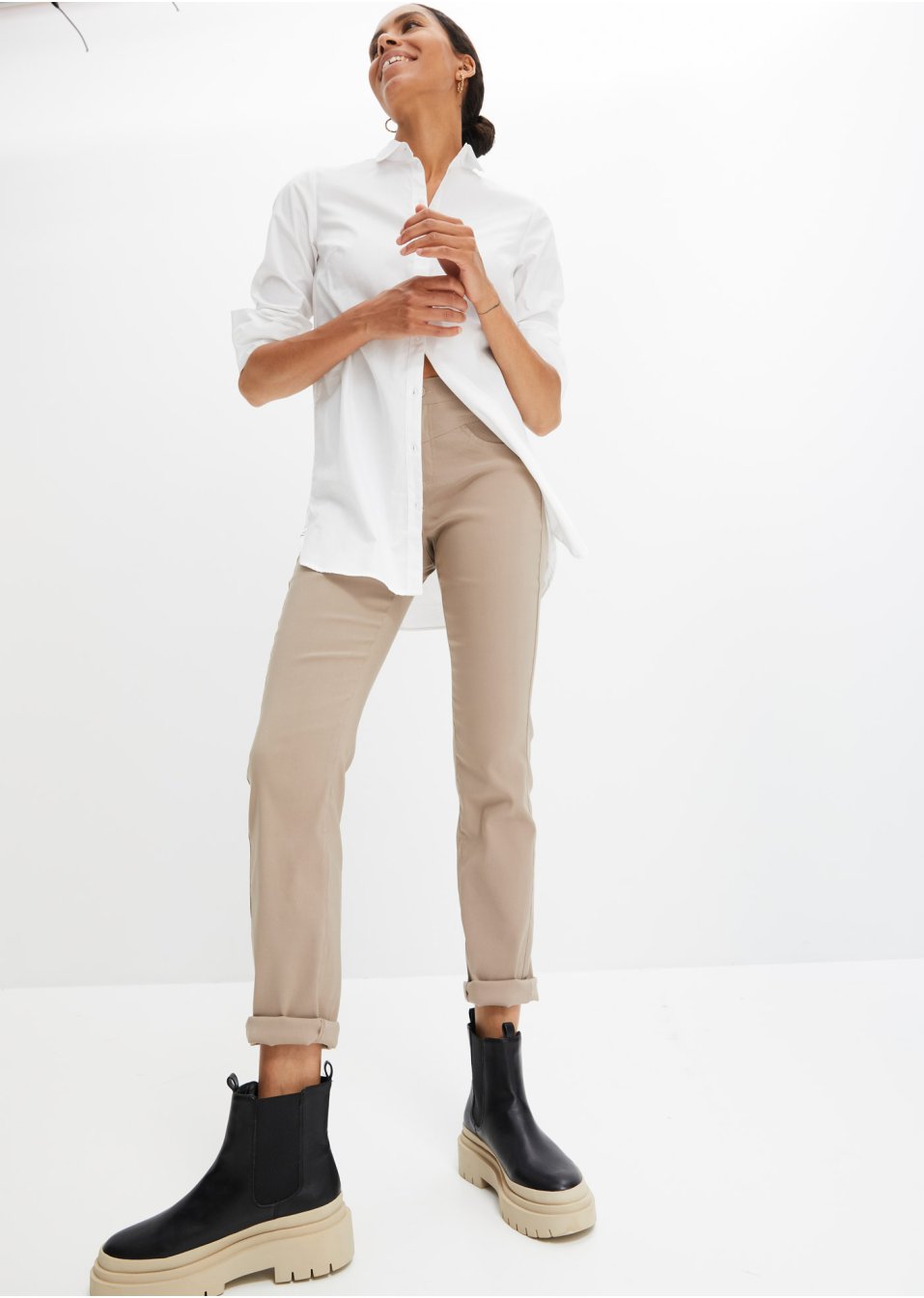 Pantalon extensible en bengaline, Straight