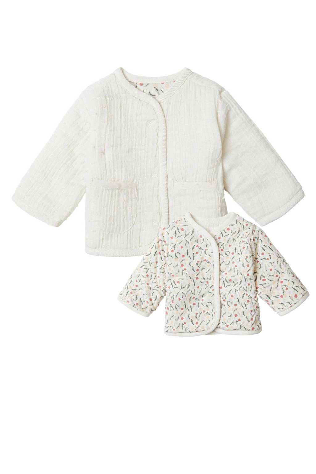Noppies reversible jasje offwhite/groen