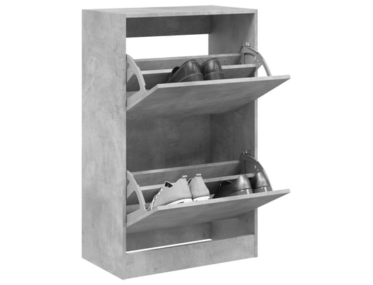 VIDAXL - Armoire à chaussures gris béton 60x34x96,5 cm bois d'ingénie...