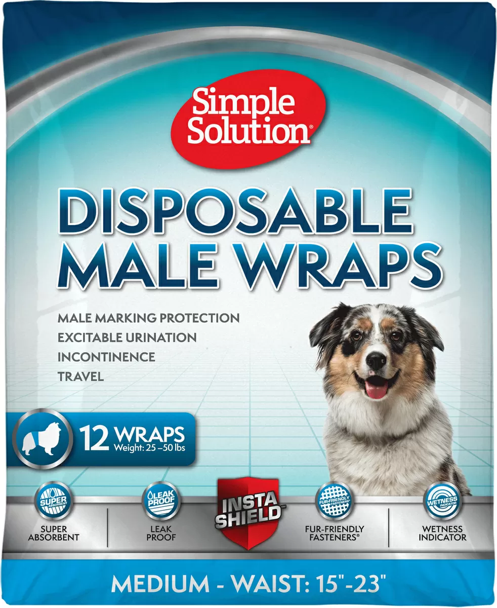 Simple Solution mavebånd til hanhunde, engangs str. m - 12 stk.