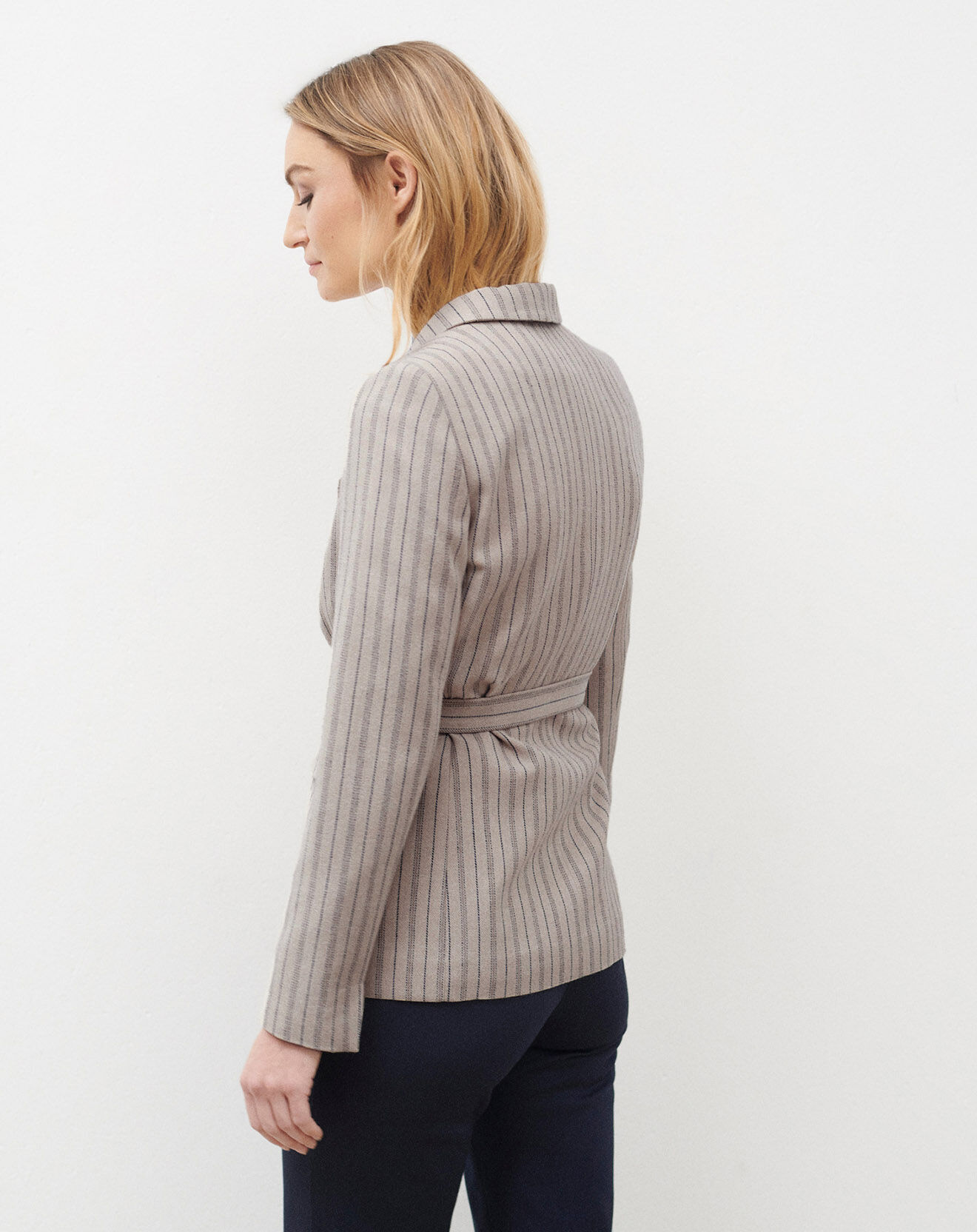 Caroll Blazer en Laine mélangée Juno beige