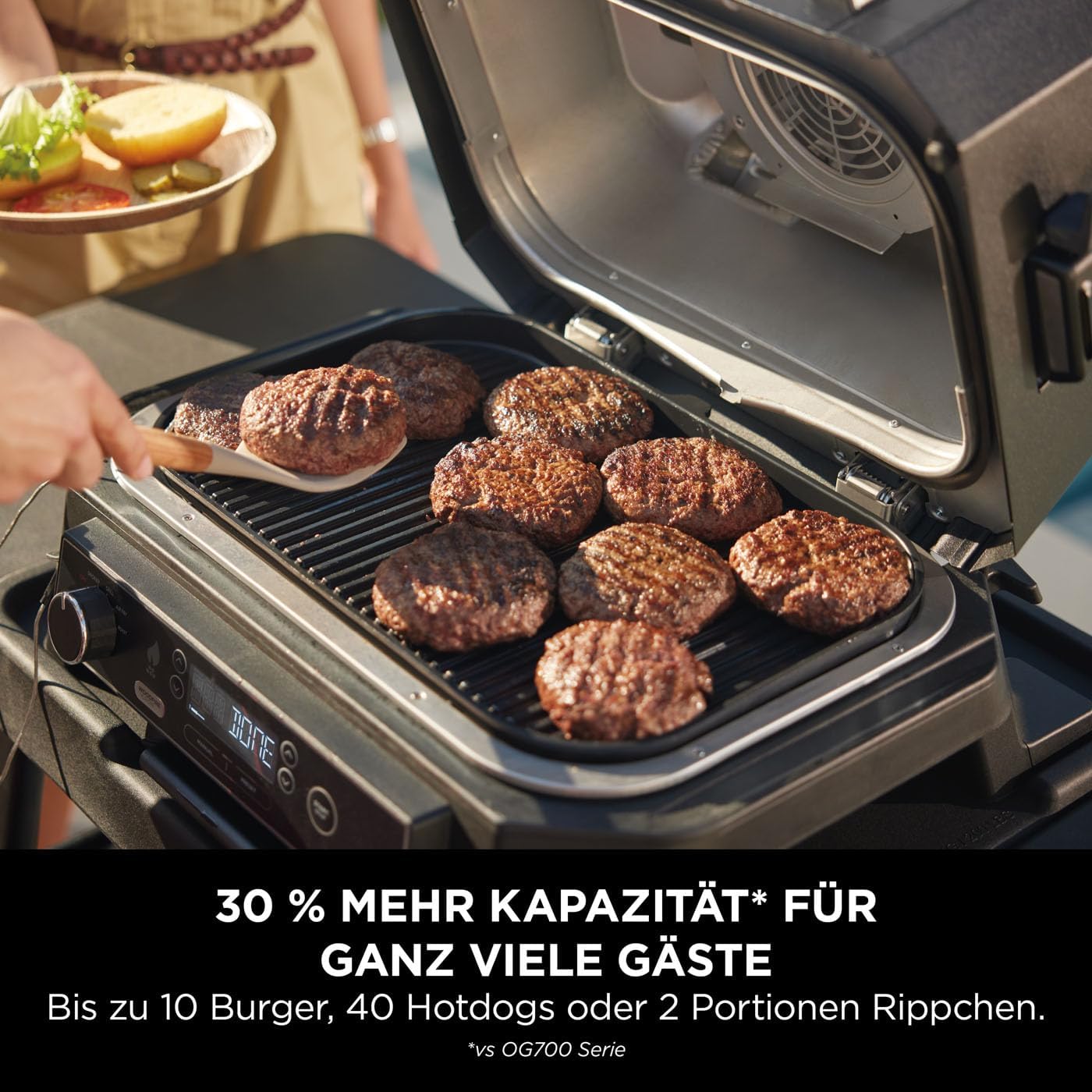 SharkNinja Woodfire Pro XL Outdoor Grill & Smoker Größer. Präziser. Mit den gleichen authentischen Holzfeuer-Aromen. Der Ninja Elektrischer & ist mehr als nur ein er bereitet noch deiner