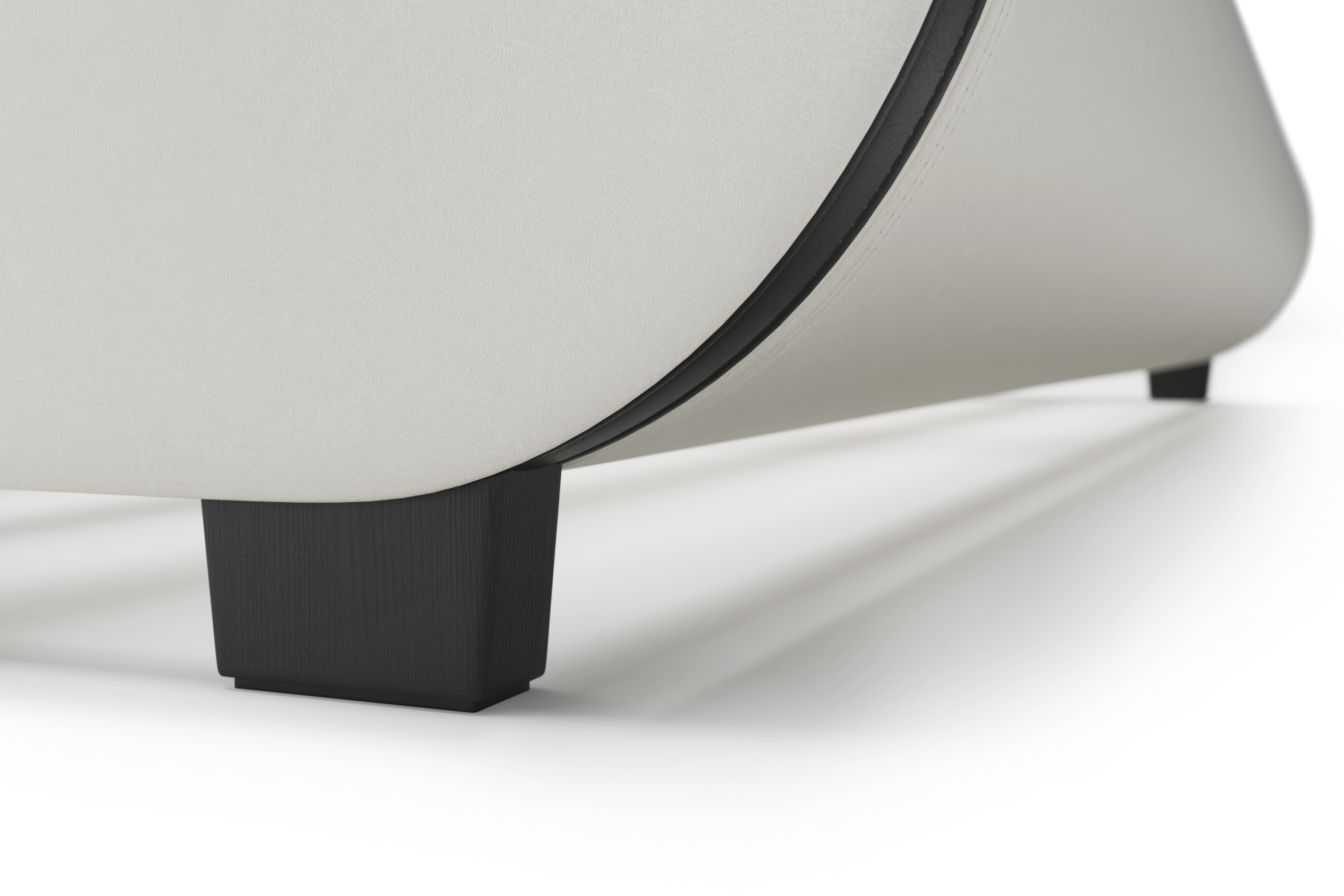 Lederbett LED SIESTA 160 x 200 cm weiss