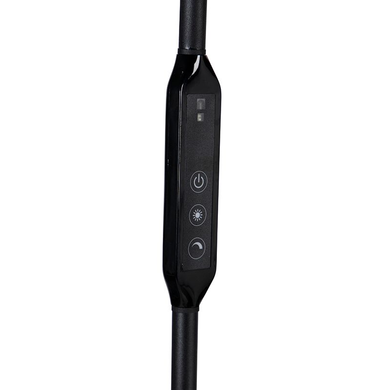Vloerlamp zwart incl. LED met afstandsbediening - Bumu