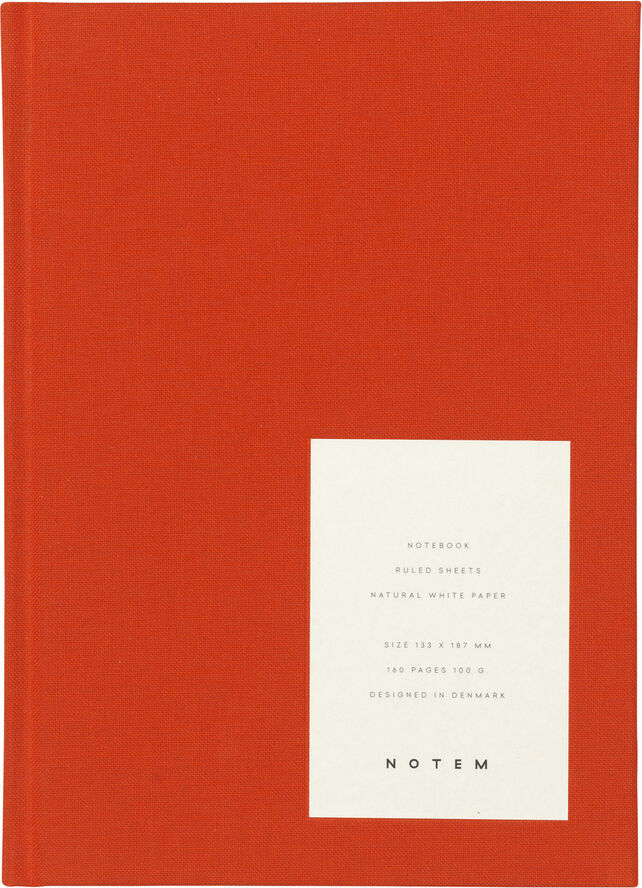 Notem Hardcover notesbog, Medium, Rød Orange & blå