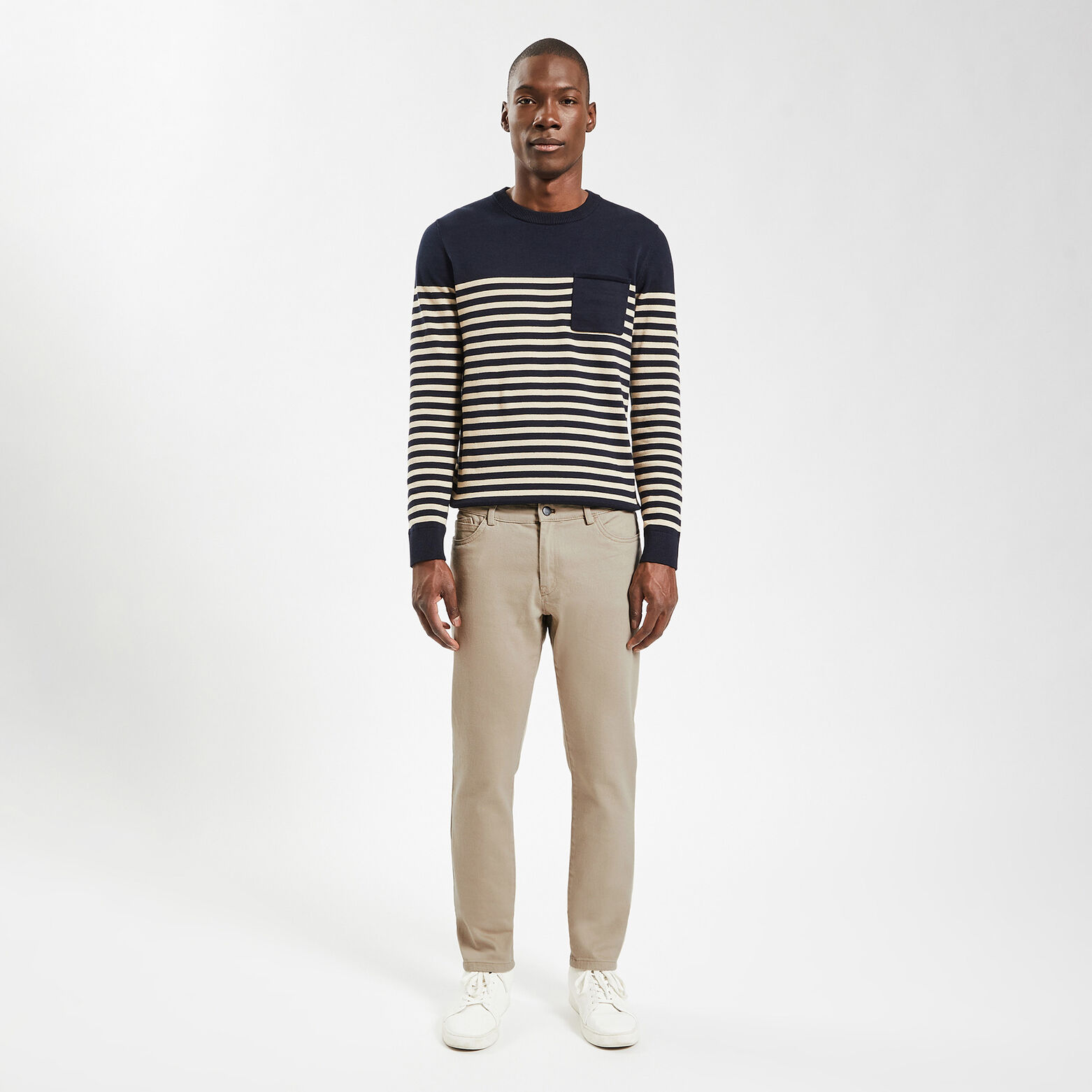 Pantalon slim cinq poches Beige
