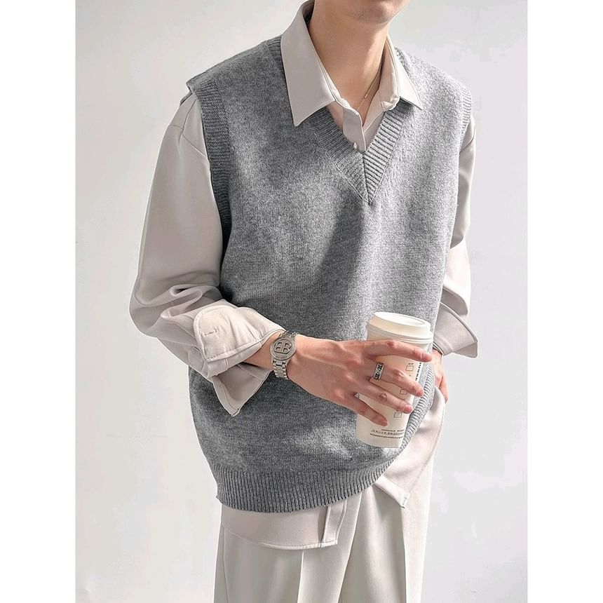 GRAYCIOUS - V-hals effen trui-vest