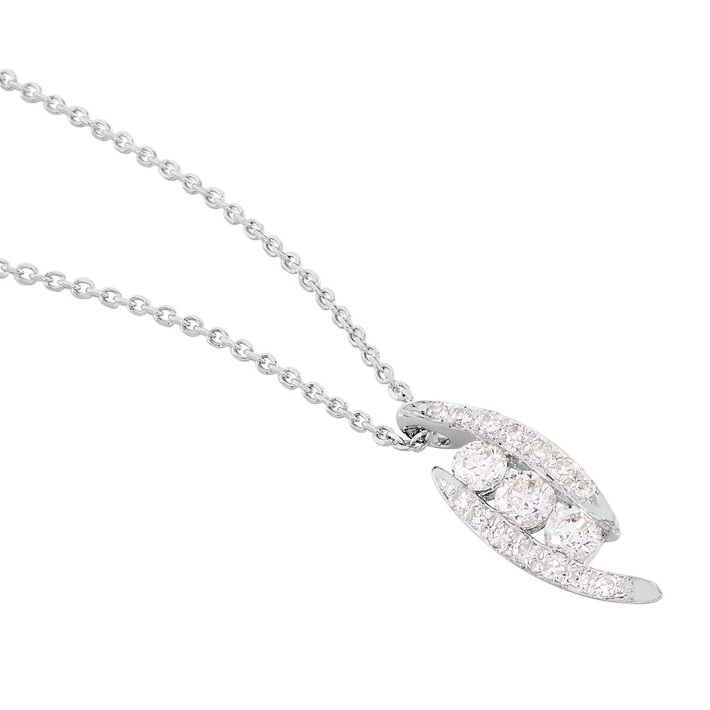 Collier Eternite Or Blanc Diamant