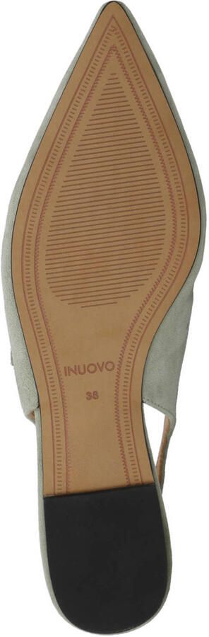 Inuovo slingback suède loafers grijsgroen