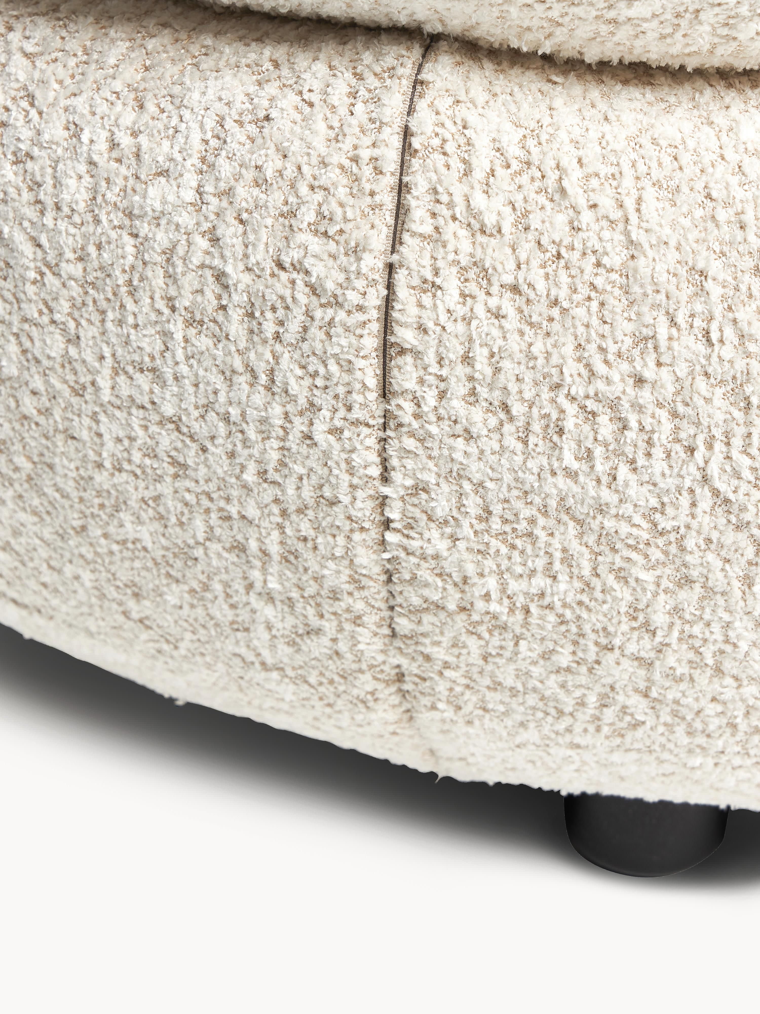 Loungefauteuil Alba uit teddy-bouclé