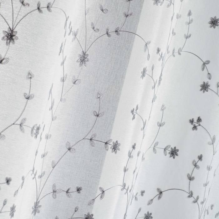 PANNEAU A OEILLETS 140X240CM PETITE FLEUR BLANC GRIS