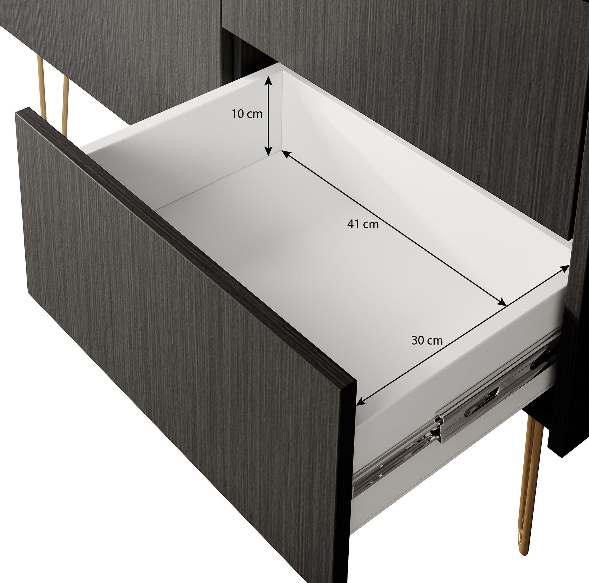 Meubella - Dressoir Hacienda - Zwart - 97 cm