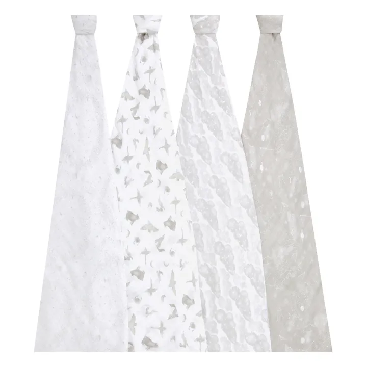 aden + anais Maxi-langes Map The Stars - Set de 4 | Gris clair