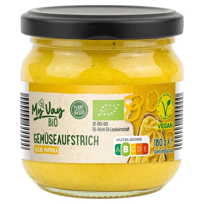 MY VAY Bio-Gemüseaufstrich 180 g, Gelbe Paprika